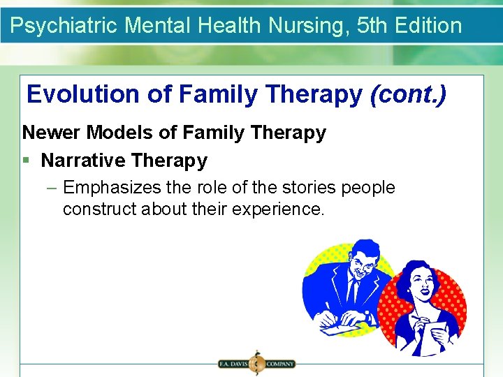 Psychiatric Mental Health Nursing, 5 th Edition Evolution of Family Therapy (cont. ) Newer