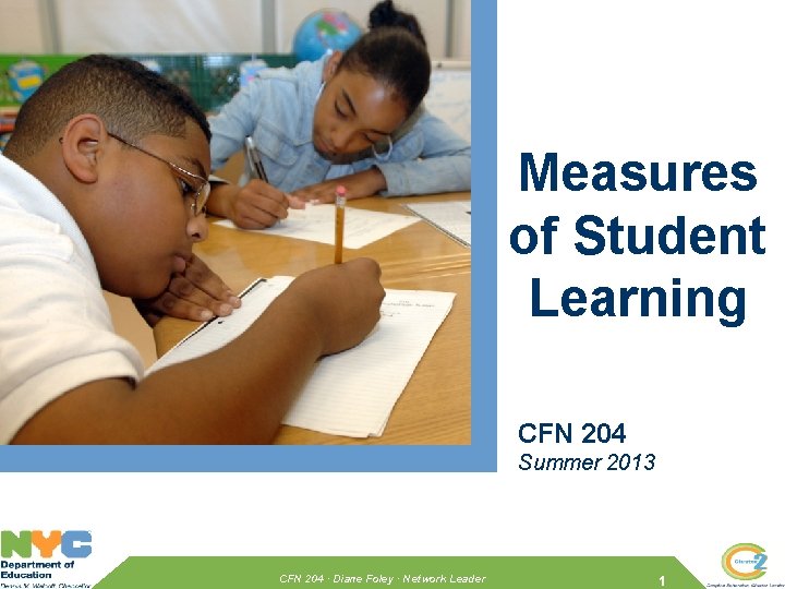 Measures of Student Learning CFN 204 Summer 2013 CFN 204 · Diane Foley ·