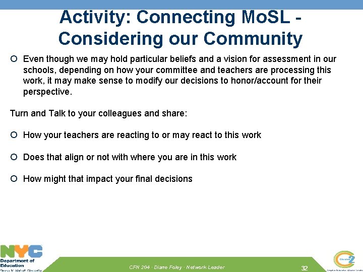 Activity: Connecting Mo. SL Considering our Community Even though we may hold particular beliefs