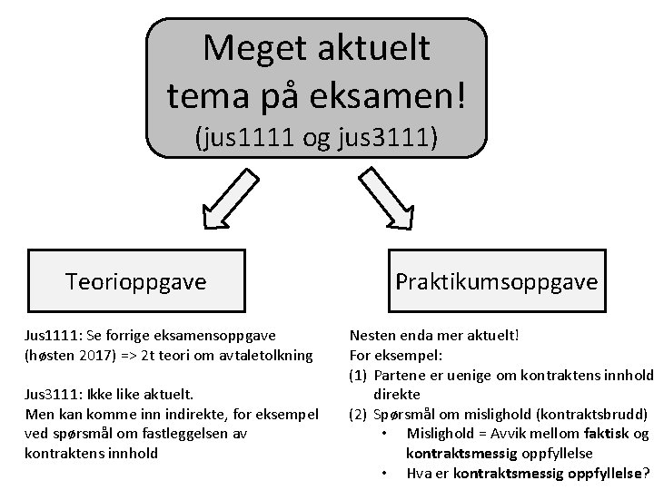 Meget aktuelt tema på eksamen! (jus 1111 og jus 3111) Teorioppgave Jus 1111: Se