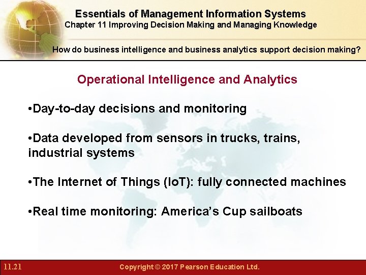 Essentials of Management Information Systems Chapter 11 Improving Decision Making and Managing Knowledge How