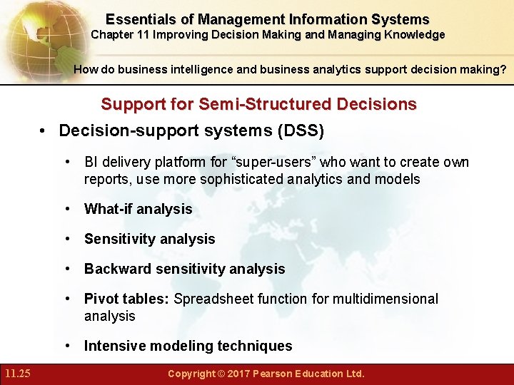 Essentials of Management Information Systems Chapter 11 Improving Decision Making and Managing Knowledge How