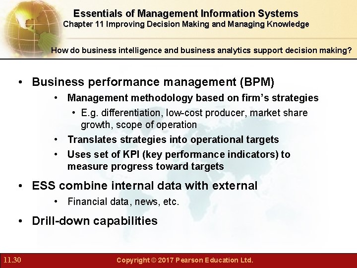 Essentials of Management Information Systems Chapter 11 Improving Decision Making and Managing Knowledge How