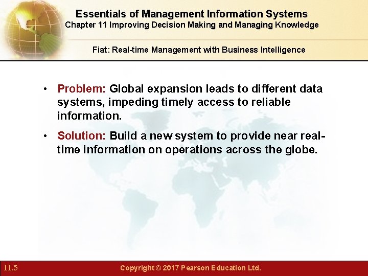 Essentials of Management Information Systems Chapter 11 Improving Decision Making and Managing Knowledge Fiat: