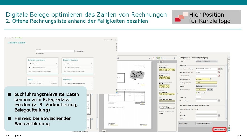 Digitale Belege optimieren das Zahlen von Rechnungen 2. Offene Rechnungsliste anhand der Fälligkeiten bezahlen