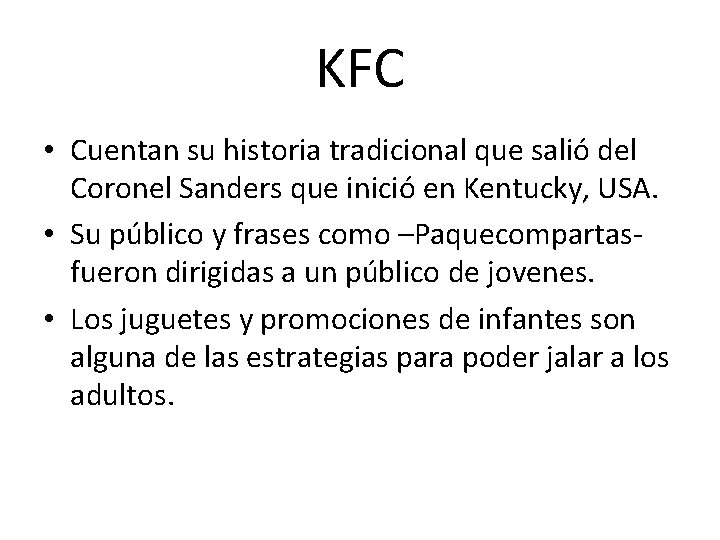 KFC • Cuentan su historia tradicional que salió del Coronel Sanders que inició en