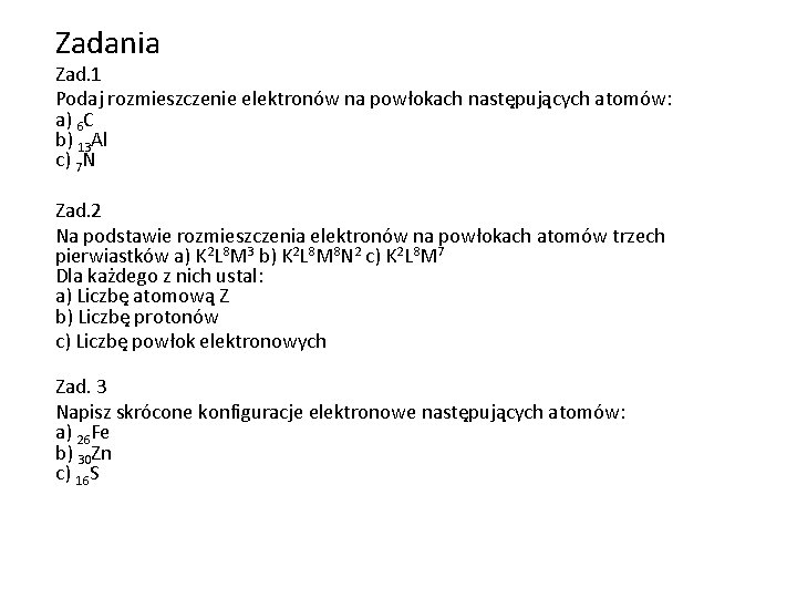 Budowa atomu Konfiguracje elektronowe Materiay z fizyki opracowane