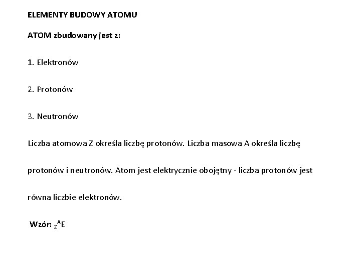 Budowa atomu Konfiguracje elektronowe Materiay z fizyki opracowane