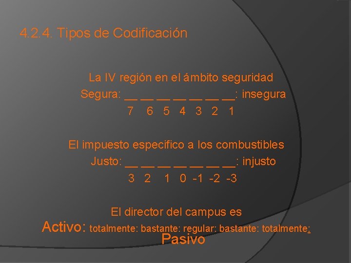 4. 2. 4. Tipos de Codificación La IV región en el ámbito seguridad Segura: