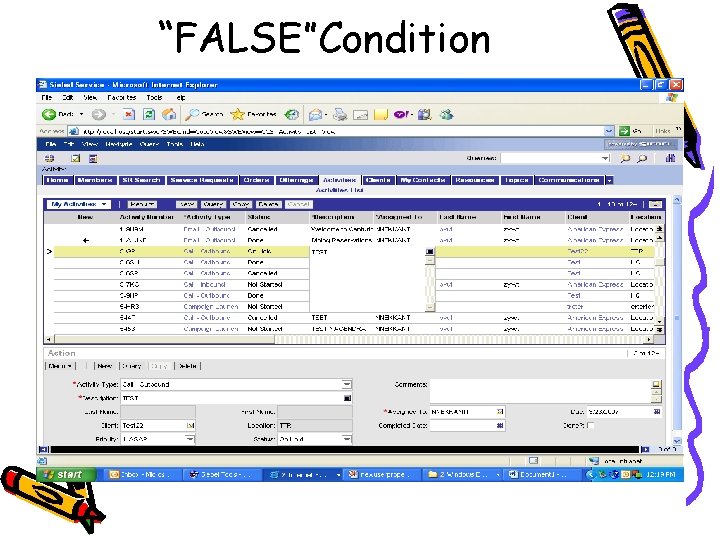 “FALSE”Condition 