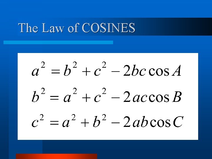 The Law of COSINES 