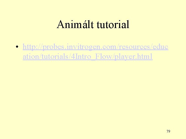Animált tutorial • http: //probes. invitrogen. com/resources/educ ation/tutorials/4 Intro_Flow/player. html 79 Animált tutorial • http: //probes. invitrogen. com/resources/educ ation/tutorials/4 Intro_Flow/player. html 79