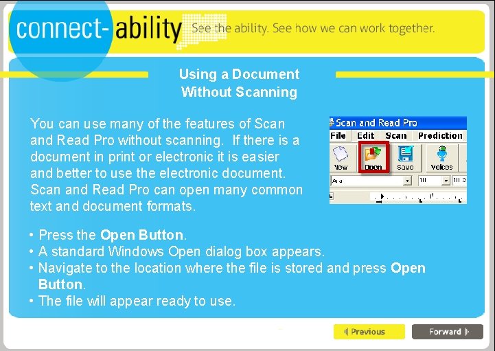 Using a Document Without Scanning You can use many of the features of Scan