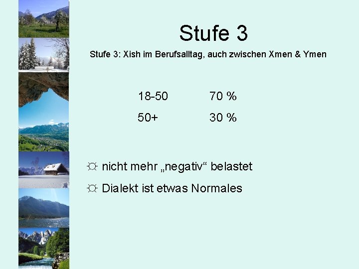 Stufe 3: Xish im Berufsalltag, auch zwischen Xmen & Ymen 18 -50 70 %