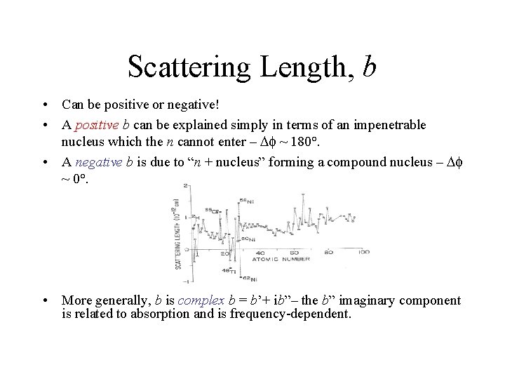 Scattering Length, b • Can be positive or negative! • A positive b can