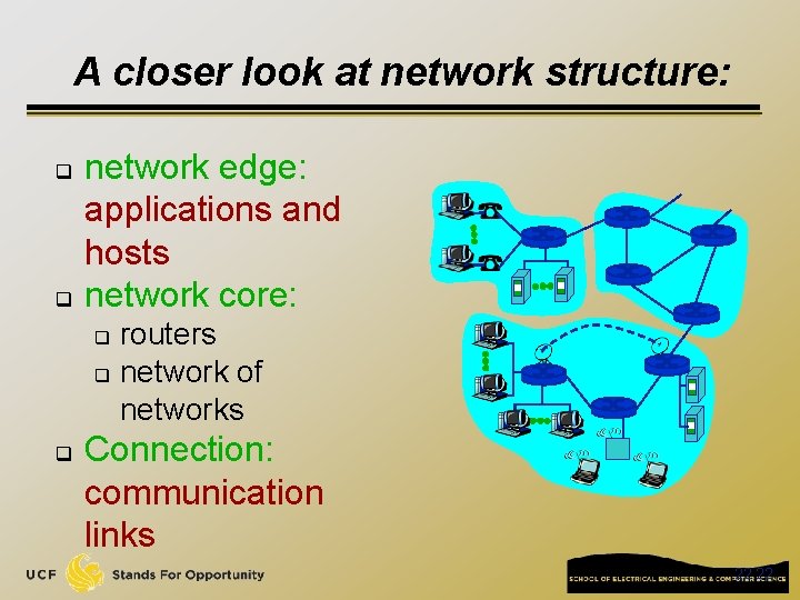 A closer look at network structure: q q network edge: applications and hosts network