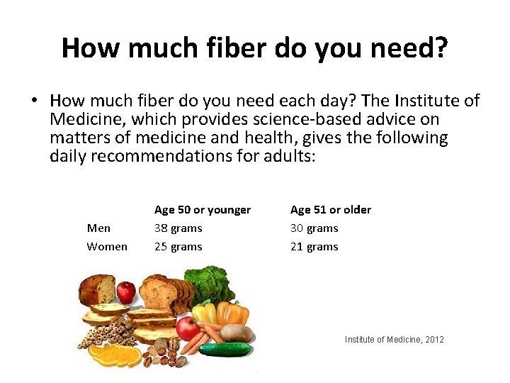 How much fiber do you need? • How much fiber do you need each