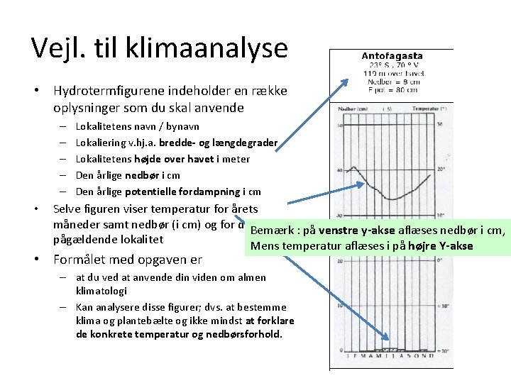 Vejl. til klimaanalyse • Hydrotermfigurene indeholder en række oplysninger som du skal anvende – Vejl. til klimaanalyse • Hydrotermfigurene indeholder en række oplysninger som du skal anvende –