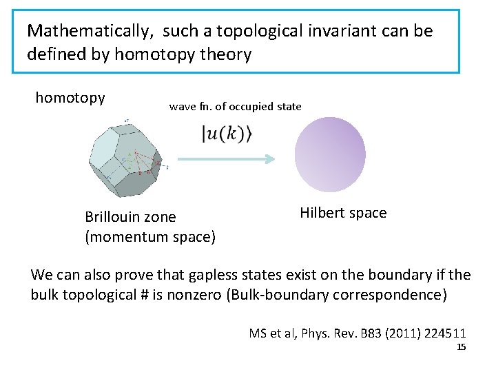 Mathematically, such a topological invariant can be defined by homotopy theory homotopy wave fn.