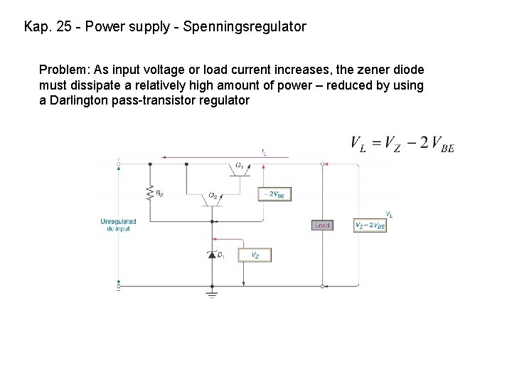 Kap. 25 - Power supply - Spenningsregulator Problem: As input voltage or load current