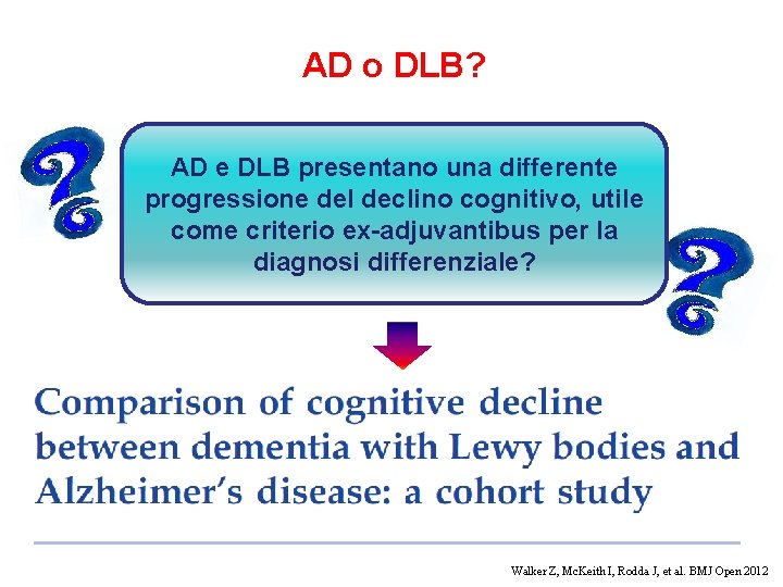 AD o DLB? AD e DLB presentano una differente progressione del declino cognitivo, utile AD o DLB? AD e DLB presentano una differente progressione del declino cognitivo, utile
