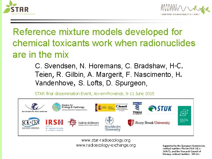 Reference mixture models developed for chemical toxicants work when radionuclides are in the mix