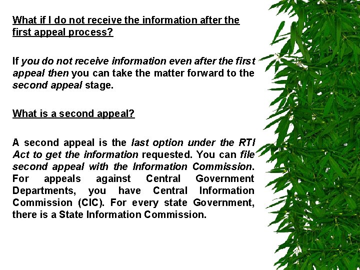 What if I do not receive the information after the first appeal process? If