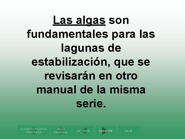 Las algas son fundamentales para las lagunas de estabilización, que se revisarán en otro