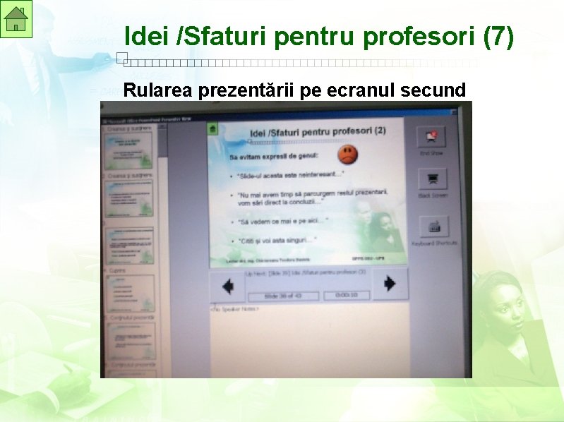 Idei /Sfaturi pentru profesori (7) Rularea prezentării pe ecranul secund 