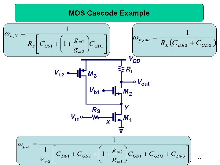 MOS Cascode Example CH 11 Frequency Response 63 