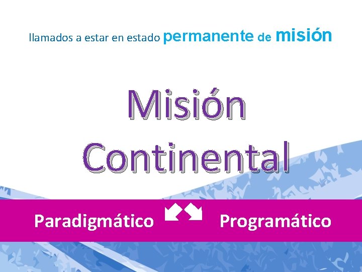 llamados a estar en estado permanente de misión Misión Continental Paradigmático Programático llamados a estar en estado permanente de misión Misión Continental Paradigmático Programático