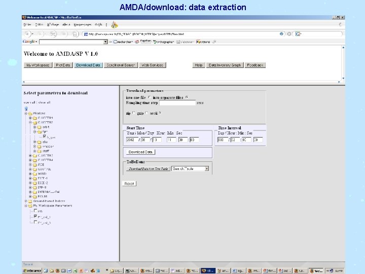 AMDA/download: data extraction 