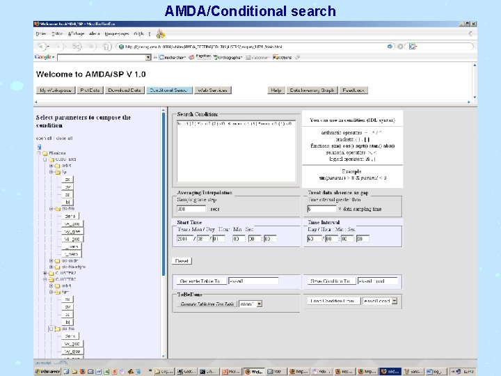 AMDA/Conditional search 