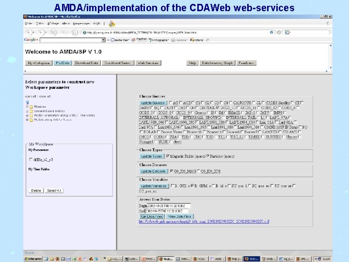 AMDA/implementation of the CDAWeb web-services 