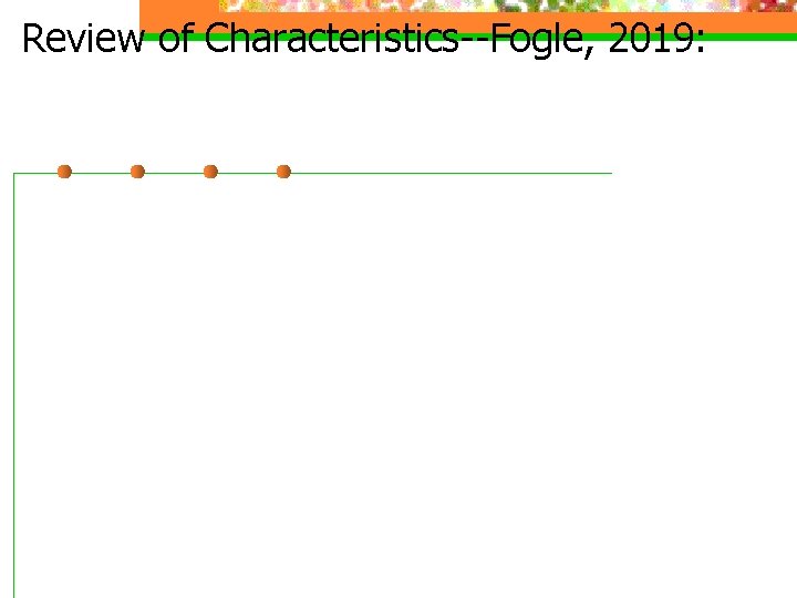 Review of Characteristics--Fogle, 2019: 