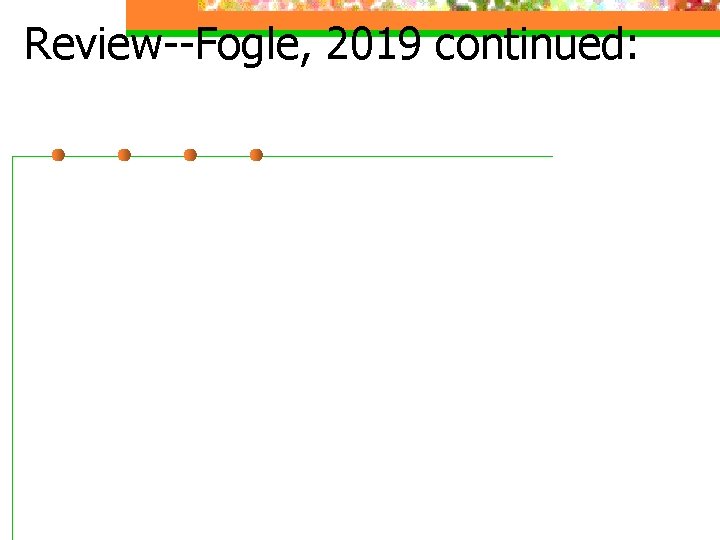 Review--Fogle, 2019 continued: 