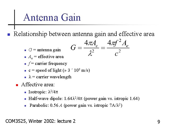 Antennas and Propagation Lecture 2 G Noubir noubirccs