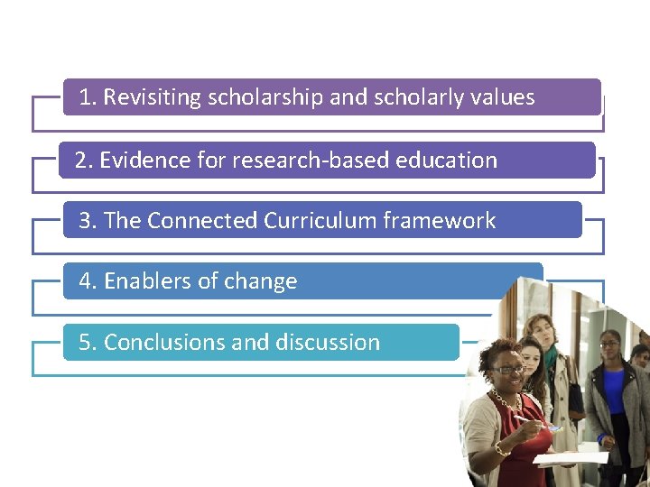 Overview 1. Revisiting scholarship and scholarly values 2. Evidence for research-based education 3. The