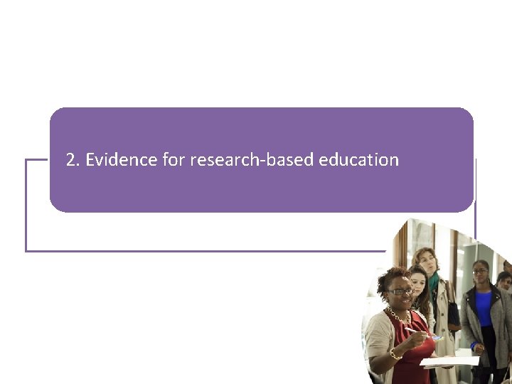 Overview 2. Evidence for research-based education 