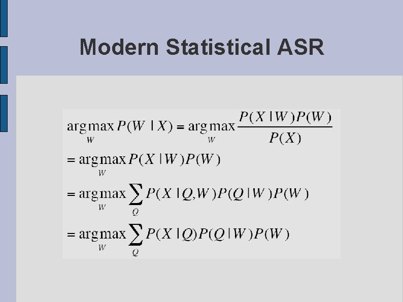 Modern Statistical ASR 