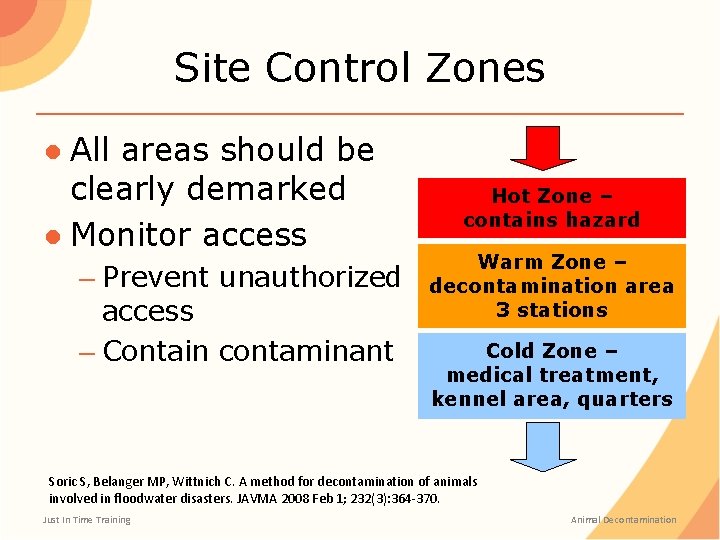 Site Control Zones ● All areas should be clearly demarked ● Monitor access – Site Control Zones ● All areas should be clearly demarked ● Monitor access –