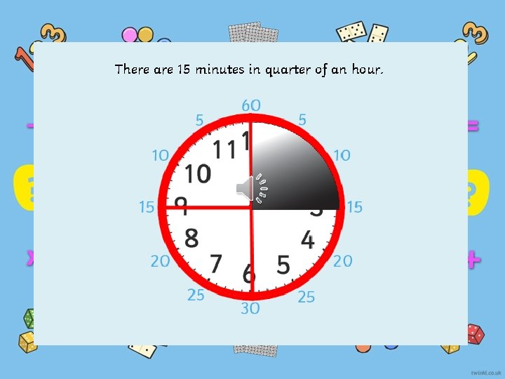 There are 15 minutes in quarter of an hour. 