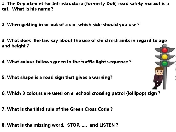 Primary School Road Safety Quiz 2017 Round 1