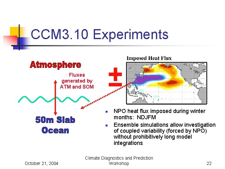 CCM 3. 10 Experiments Fluxes generated by ATM and SOM n n October 21,