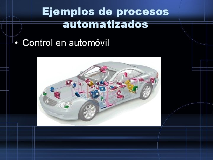 Ejemplos de procesos automatizados • Control en automóvil 