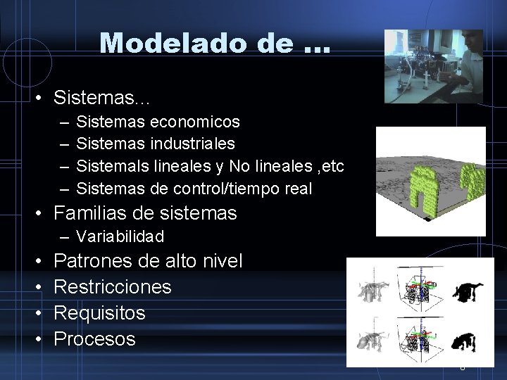 Modelado de. . . • Sistemas. . . – – Sistemas economicos Sistemas industriales