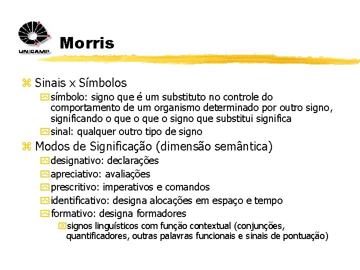 Morris z Sinais x Símbolos y símbolo: signo que é um substituto no controle Morris z Sinais x Símbolos y símbolo: signo que é um substituto no controle