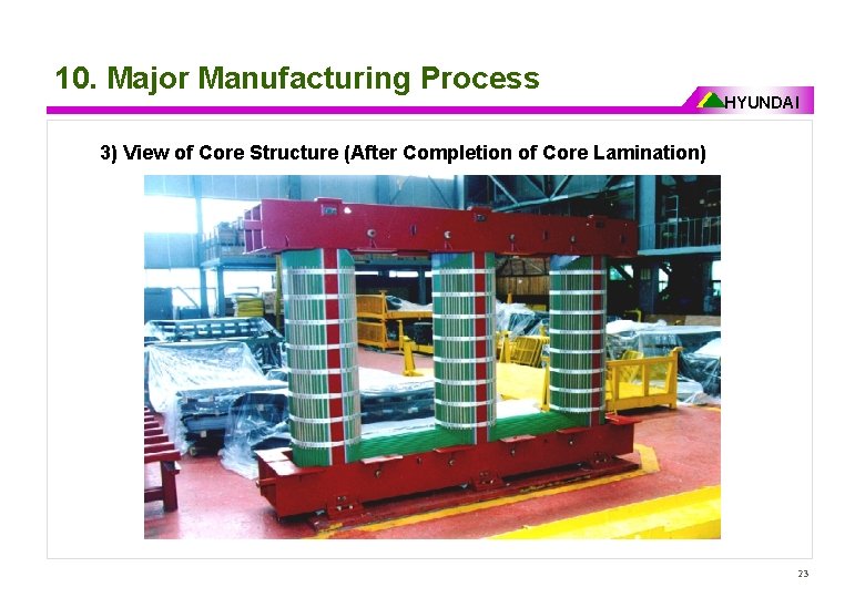10. Major Manufacturing Process HYUNDAI 3) View of Core Structure (After Completion of Core