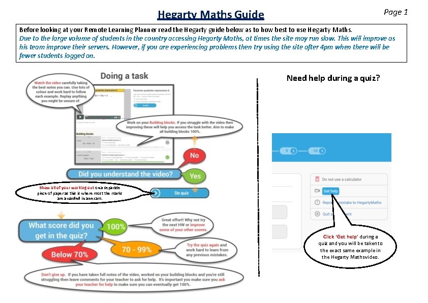 Page 1 Hegarty Maths Guide Before looking at your Remote Learning Planner read the Page 1 Hegarty Maths Guide Before looking at your Remote Learning Planner read the