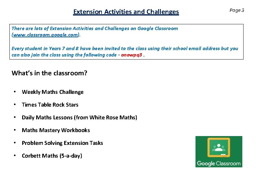 Extension Activities and Challenges Page 3 There are lots of Extension Activities and Challenges Extension Activities and Challenges Page 3 There are lots of Extension Activities and Challenges